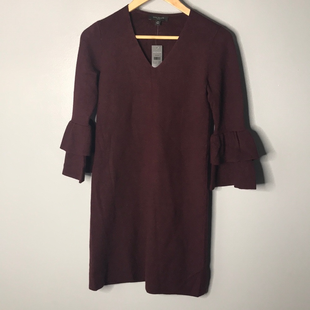 Ann Taylor Burgundy Sweater Dress NWT size XSP